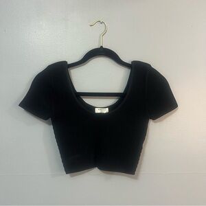 Aritzia Black Contour Squareneck Top